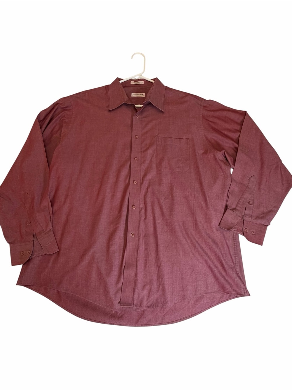 Pierre Cardin Classic Men's Button-Down Shirt - Maroon/Red